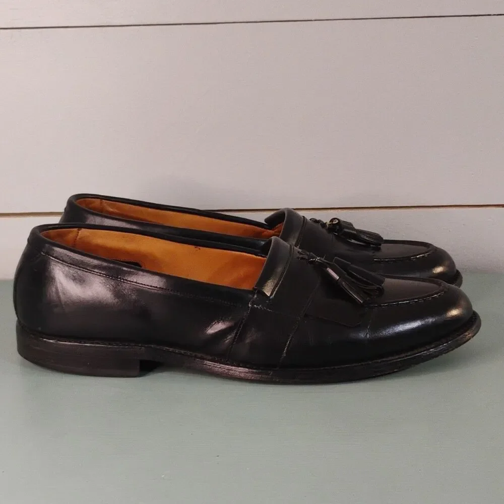 Allen Edmonds Newport Men's Black Leather Tassel Slip-On Dress Loafer 11.5B